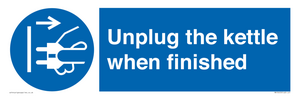 Unplug the kettle when finished
